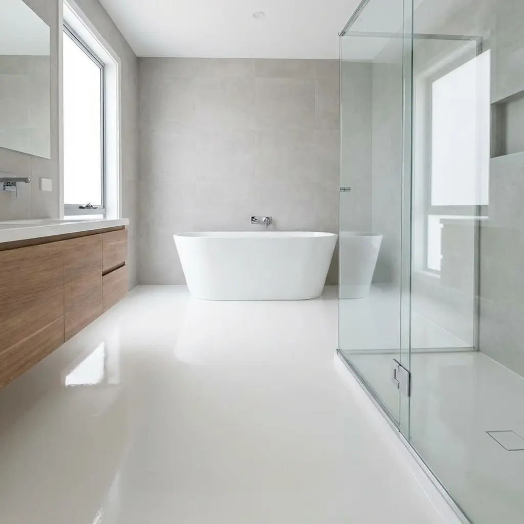 Residential bathroom solid white