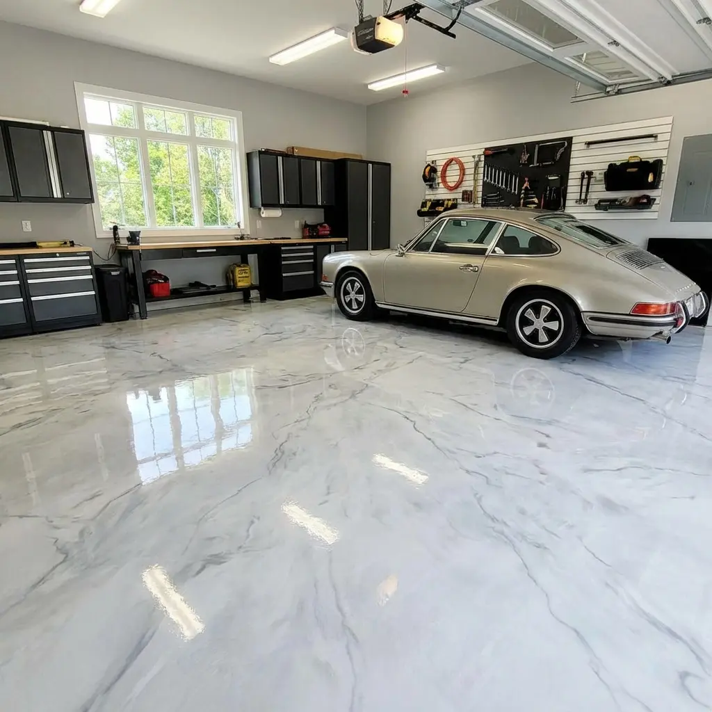 White and grey epoxy floor 1